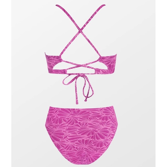 CUPSHE Medium Bikini Set High Waisted Scalloped V Neck - Picture 4 of 6